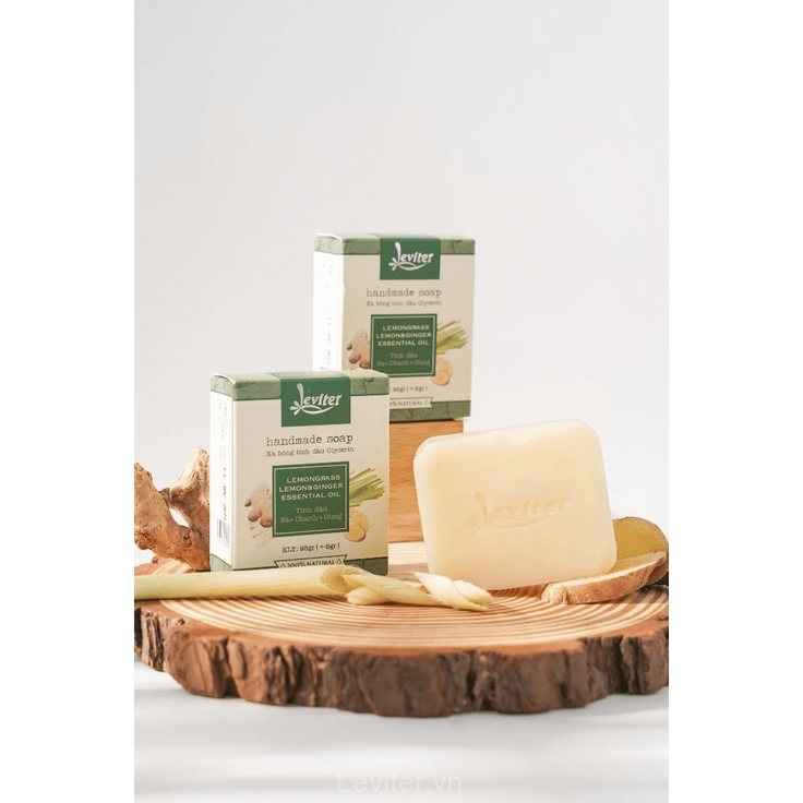 Xà bông tinh dầu Glycerin Leviter Soap Tinh Dầu Sả Chanh & Gừng Phương Pháp Cold Process Soap