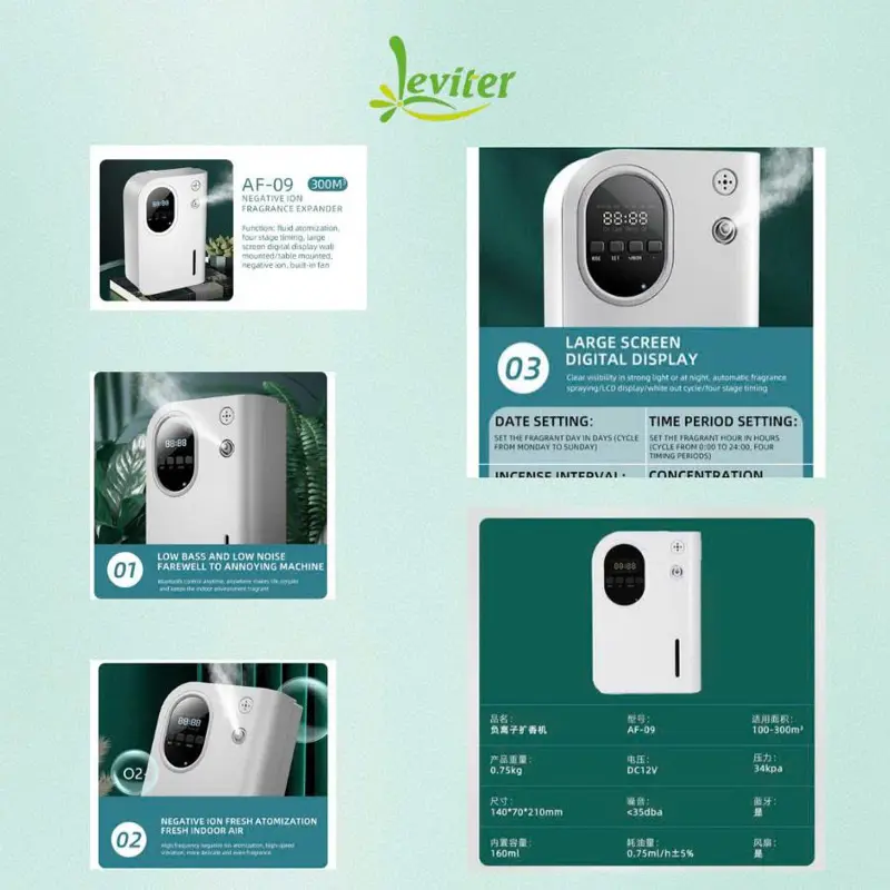 Máy Khuếch Tán Tinh Dầu Ion Âm AF-09 | Phủ Hương Diện Tích 100–300m²
