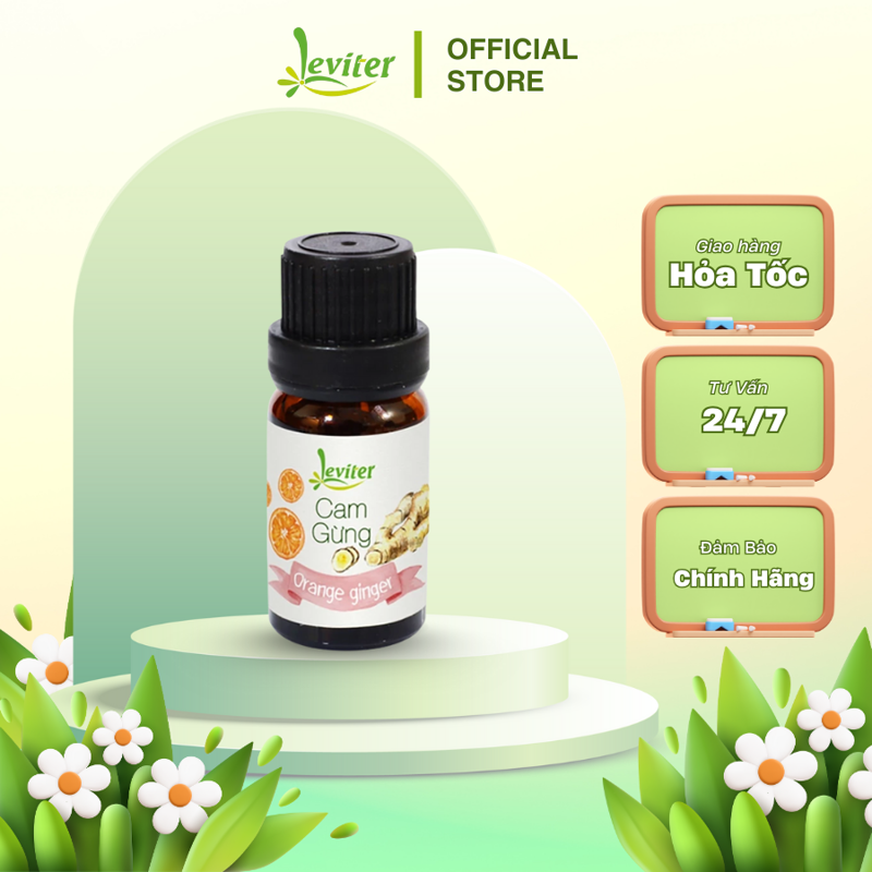 Tinh dầu Cam Gừng 10ml, 100ml - Leviter xua tan mệt mỏi cho bạn sau 1 ngày dài làm việc.