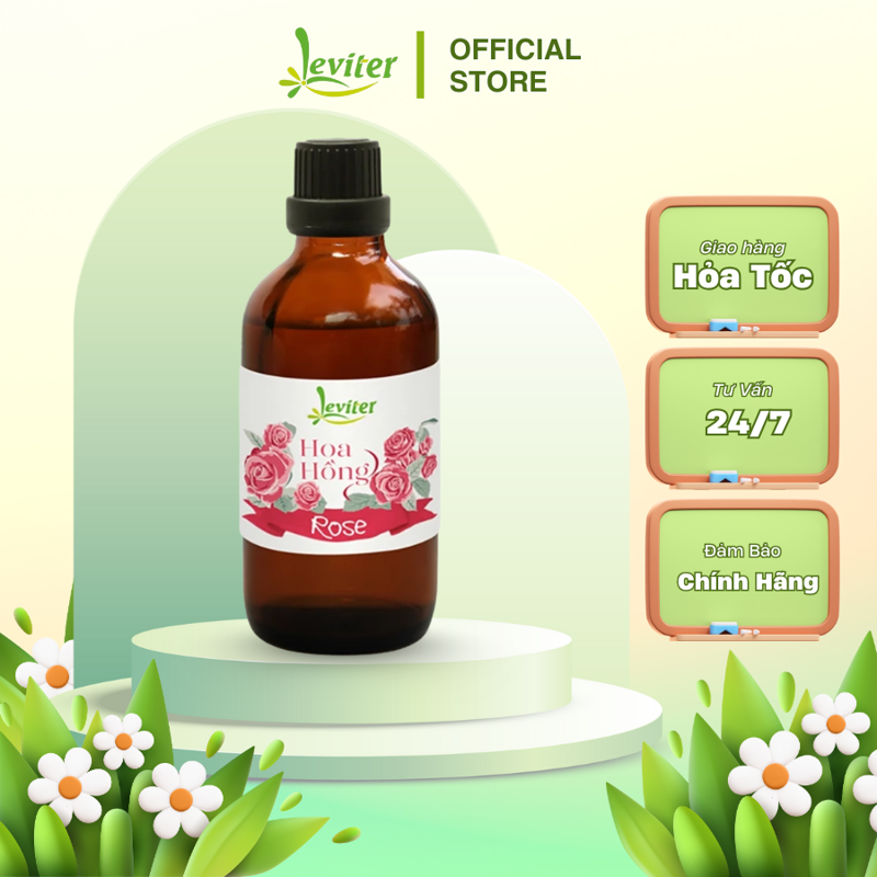 Tinh dầu Hoa hồng 100ml chính hãng Leviter nhập khẩu Ấn Độ - Nguyên liệu mỹ phẩm nước hoa, xà phòng, nến thơm