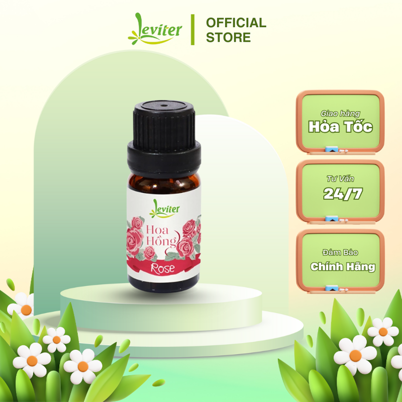 Tinh dầu Hoa hồng 10ml chính hãng Leviter nhập khẩu Ấn Độ - Nguyên liệu mỹ phẩm nước hoa, xà phòng, nến thơm