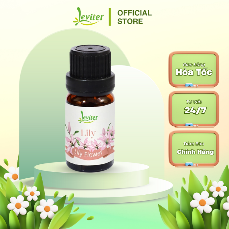 Tinh Dầu Leviter Hoa Lily 10ml - 100ml - Làm thơm phòng, thư giãn , giảm stress, làm nến thơm