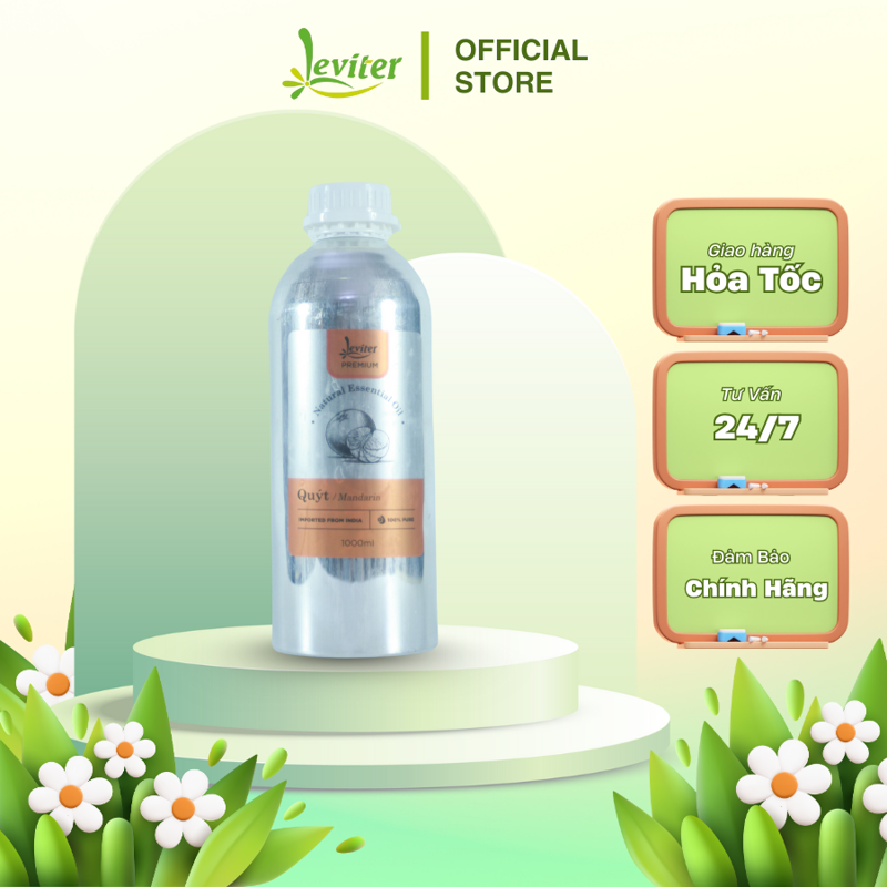 Tinh dầu Quýt Leviter 1000ml giúp khử mùi, làm mát, thư giãn, xông thơm phòng