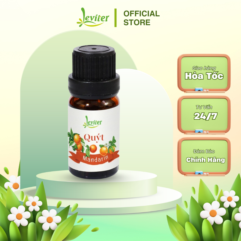 Tinh dầu Quýt Leviter 10ml - 100ml giúp khử mùi, làm mát, thư giãn, xông thơm phòng