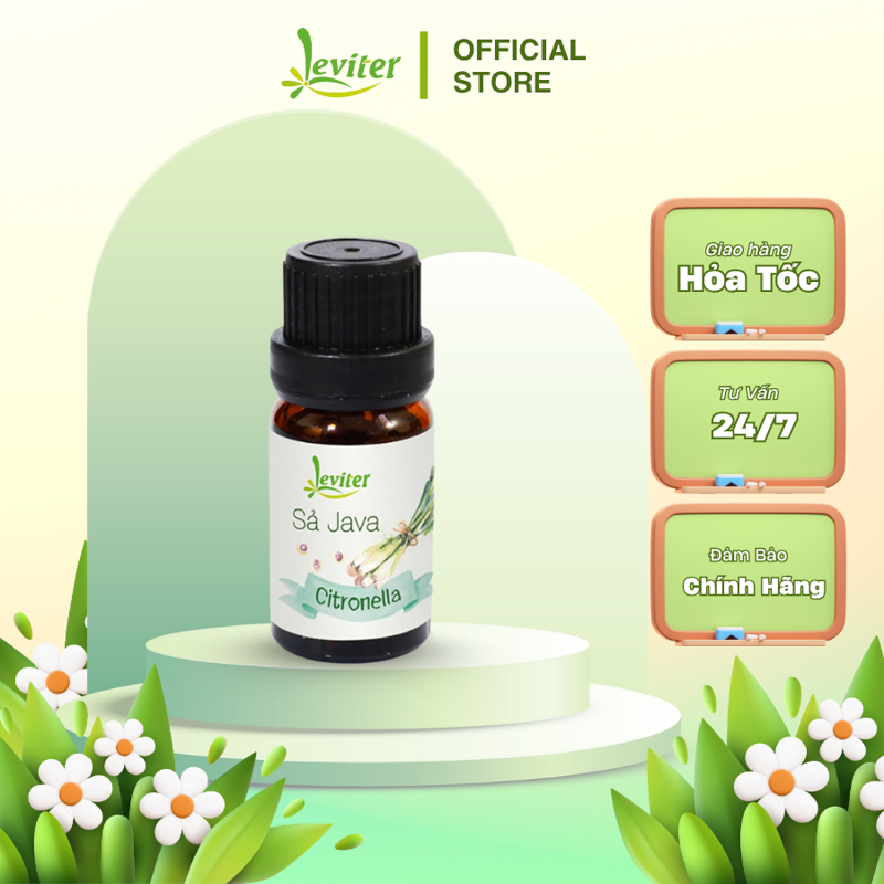 Tinh dầu Sả Java Leviter-10ml dùng để xông phòng, khử mùi, đuổi muỗi