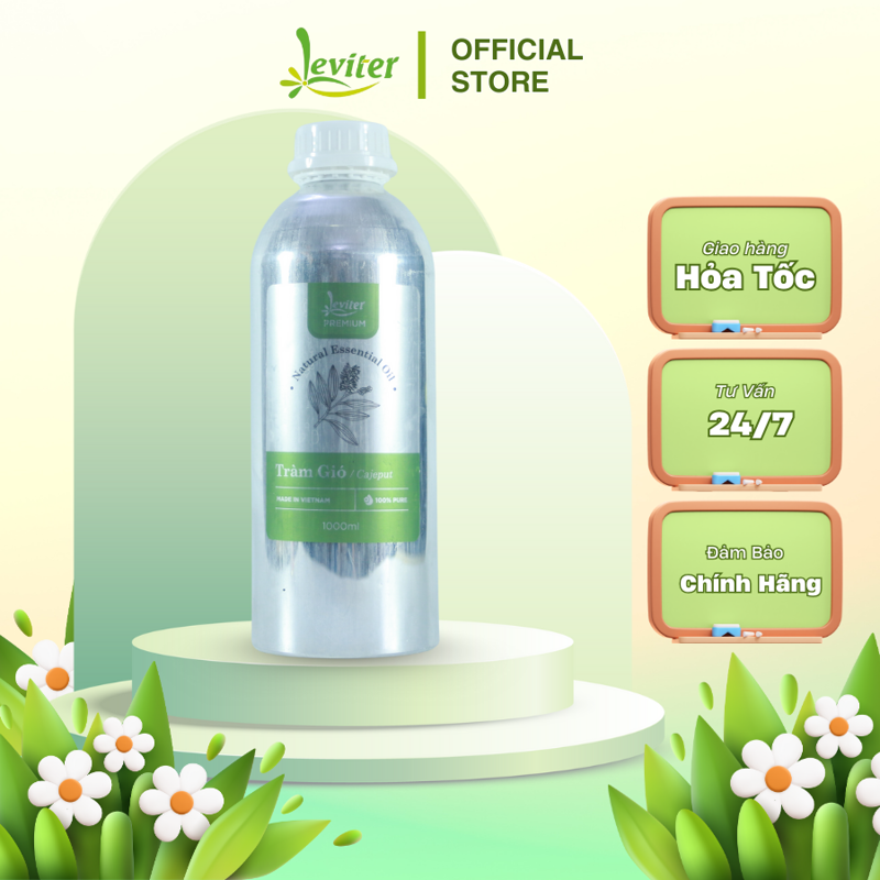 Tinh dầu thiên nhiên tràm Leviter 1000ml Việt Nam giúp giữ ẩm, đuỗi muỗi, kháng khuẩn