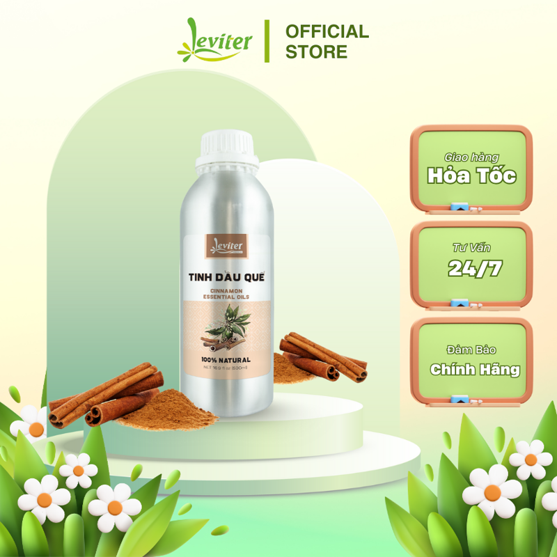 Tinh dầu thiên nhiên Vỏ Quế Leviter -  tinh dầu massage, xông phòng 500ml là một trong những tinh dầu có thành phần thuần tự nhiên.