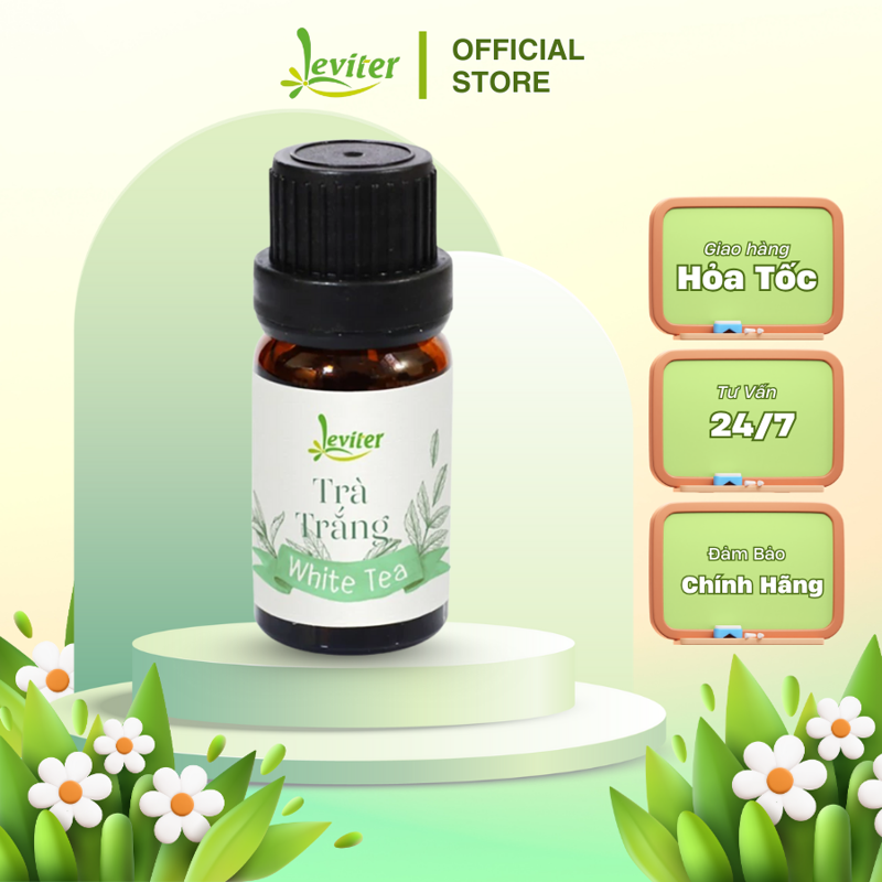 Tinh dầu Trà Trắng Leviter 10ml - 100ml - Hương thơm sang trọng, thư giãn, giảm stress