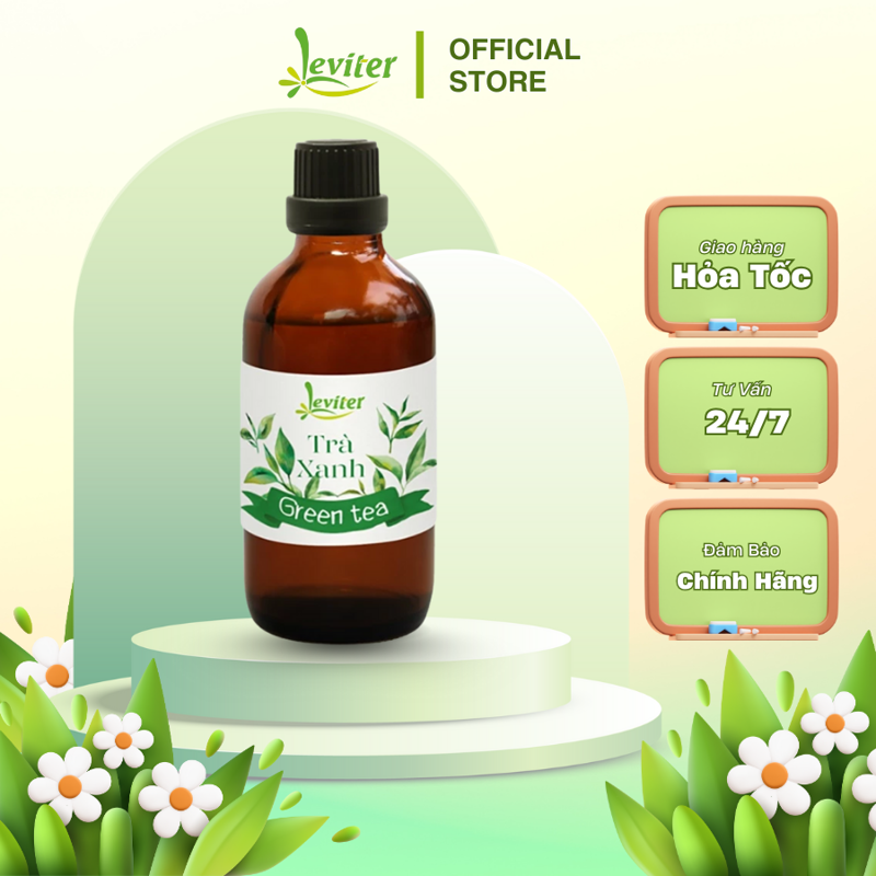 Tinh dầu Trà xanh Leviter 100ml - Hương thơm nhẹ nhàng, thanh mát, xông thơm nhà cửa