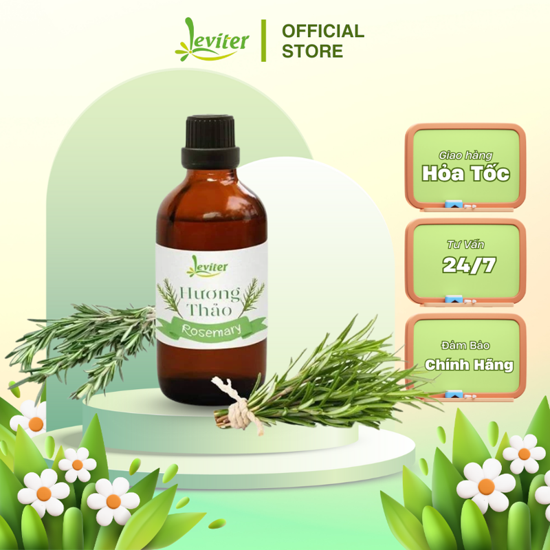 Tinh dầu tự nhiên hương thảo leviter xông phòng tạo hương thơm và xua đuổi muỗi 100ml