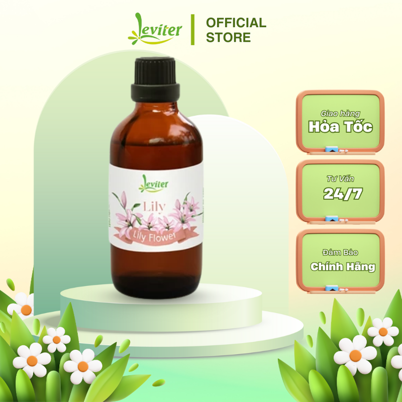 Tinh Dầu Tự Nhiên Leviter Hoa Lily 100ml - Làm thơm phòng, thư giãn , giảm stress, làm nến thơm